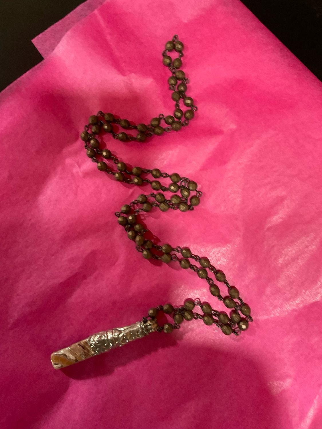 Melania Clara Gold Pamela G/S Pyrite Necklace 