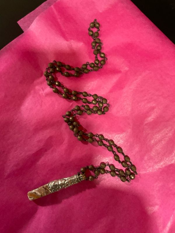 Melania Clara Gold Pamela G/S Pyrite Necklace 