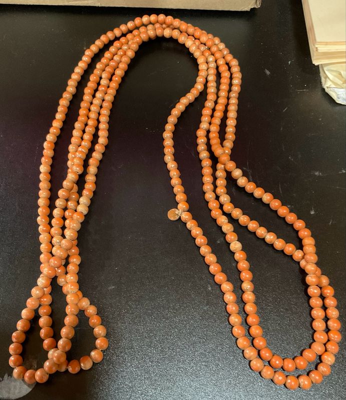 A Rare Bird Teakwood Beaded Necklace-orange