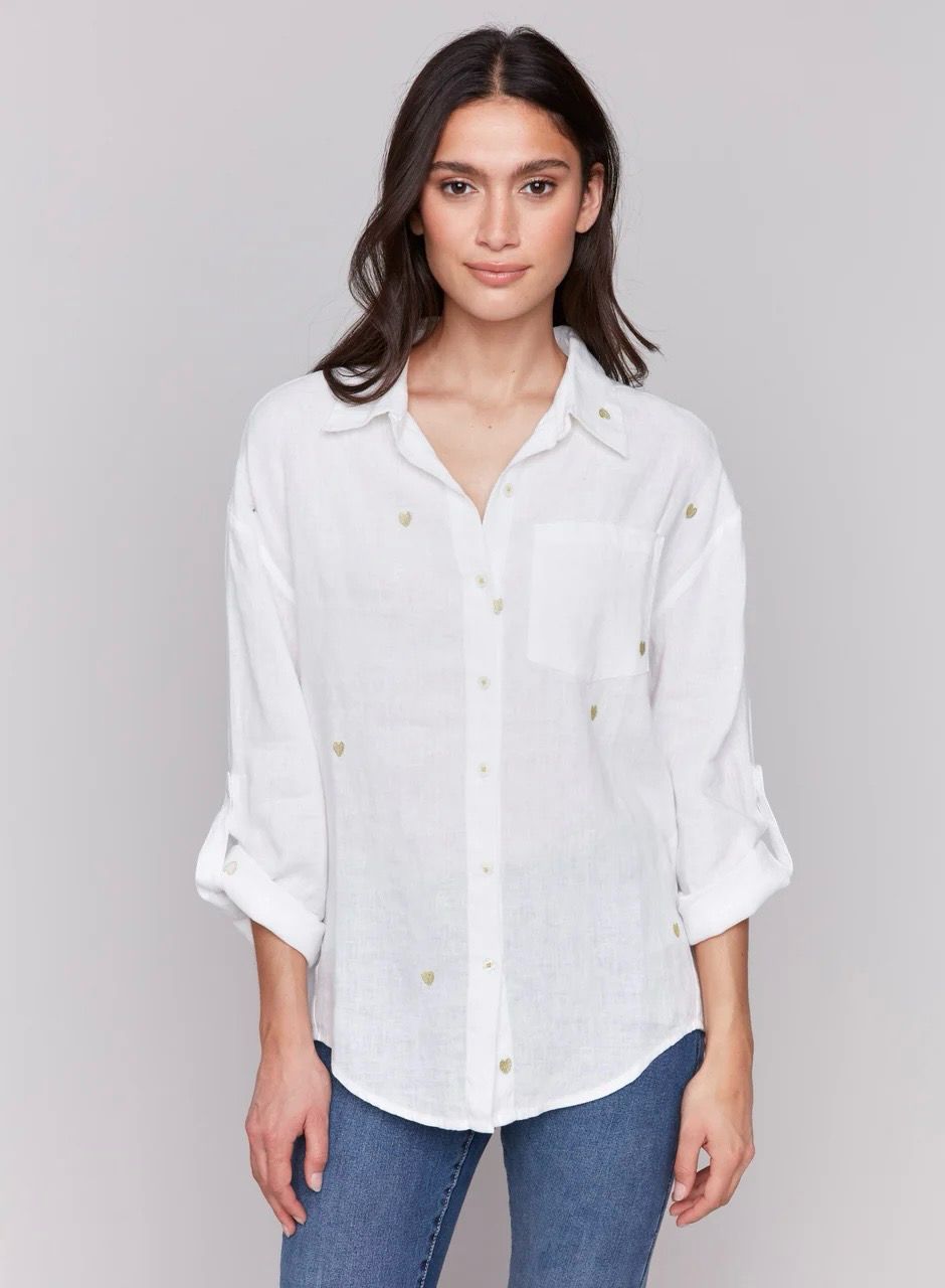 Charlie B C444RR/295C Embroidered LS Shirt