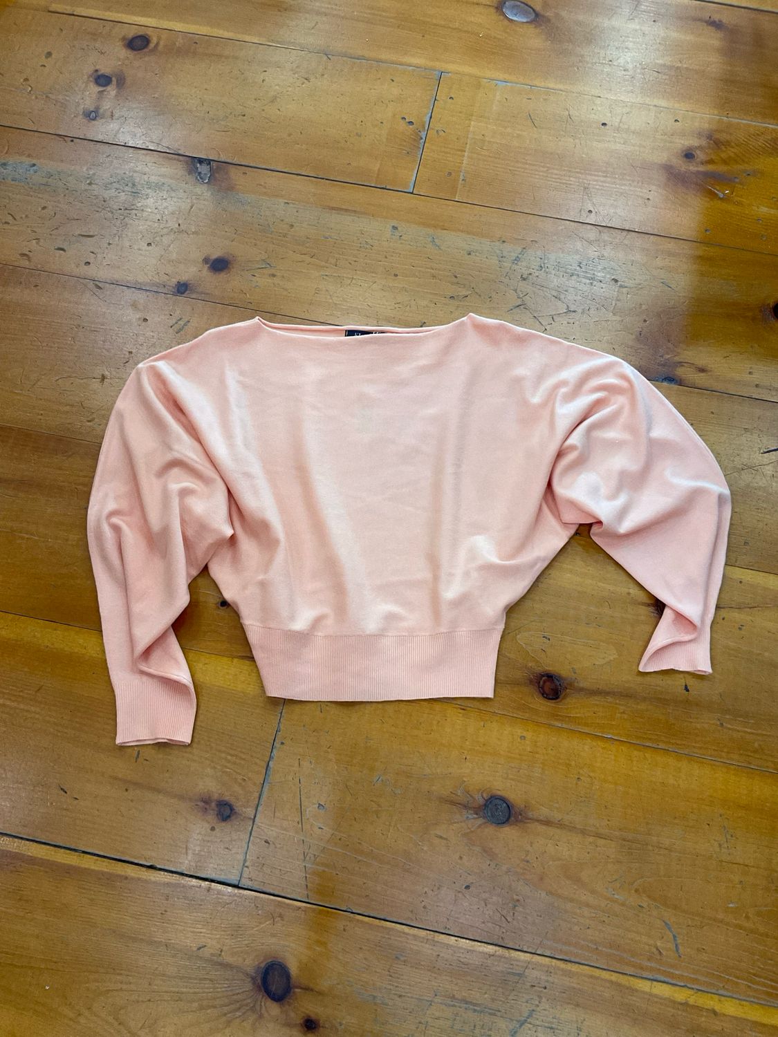 KLd. Signature KD45042 Boatneck Dolman Sweat-Peach