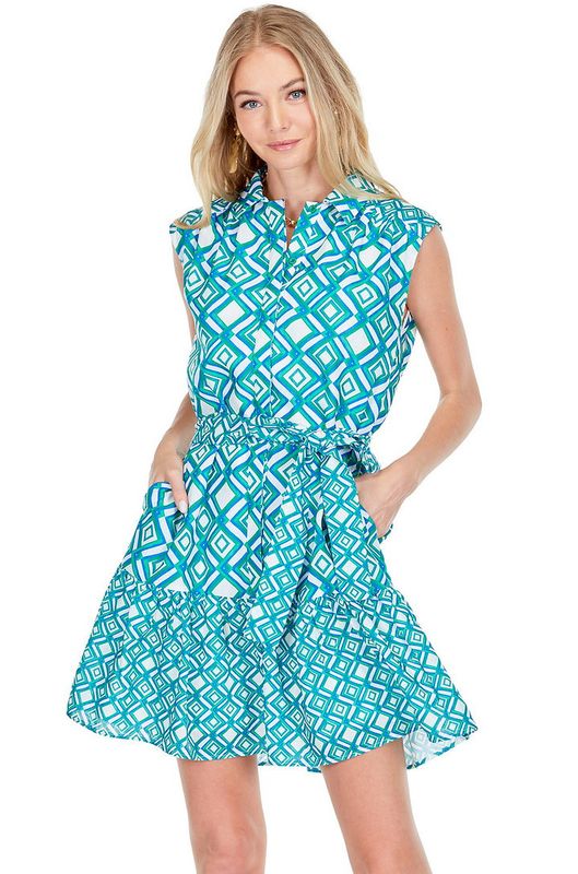 Joy Joy 71A4871 Contrast Print Shirt Dress