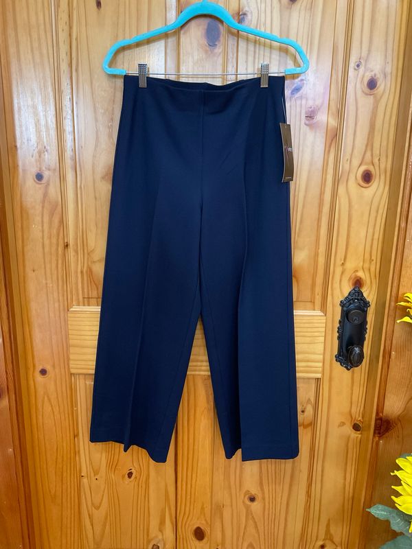 Slimsation M15707PM Wide Leg Ponte Crop-Navy