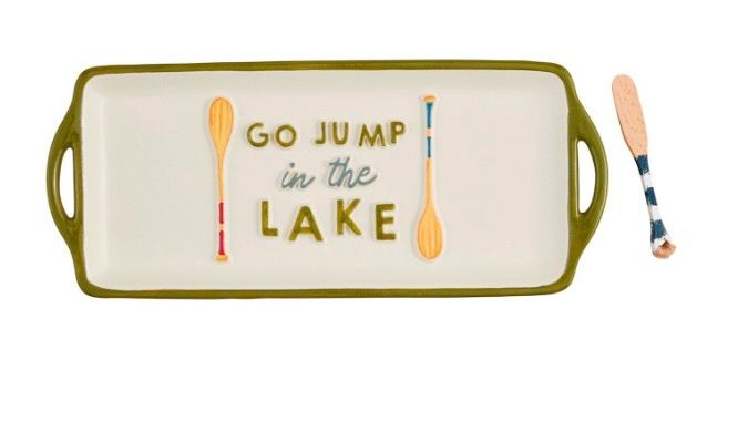 Mudpie 4070091 Go Jump in the Lake Hostess Set