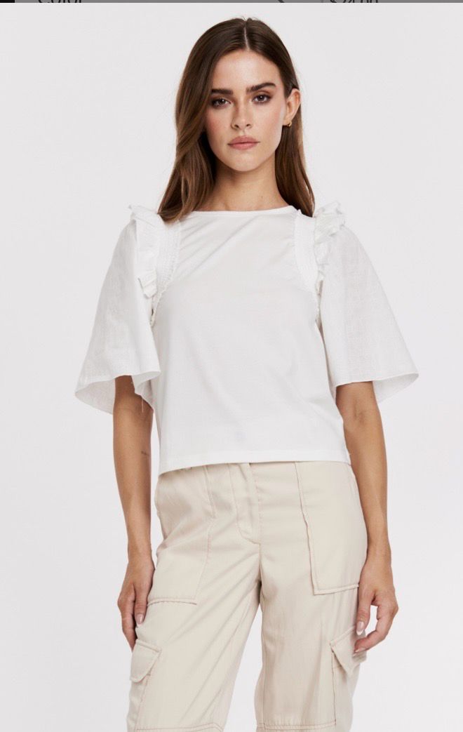 Another Love VCKN1758 Janita Knit Smocked Top-Whit
