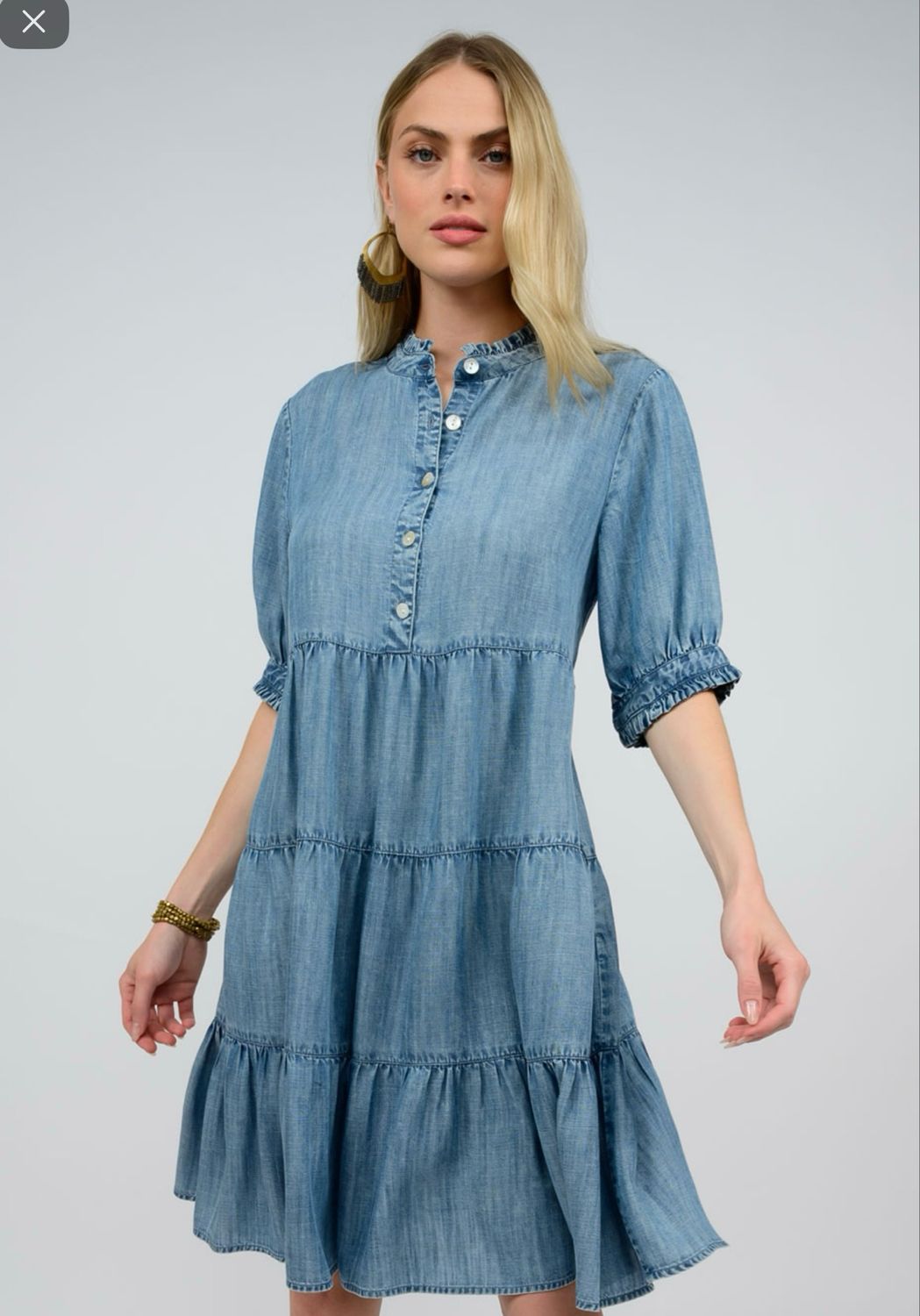 Uncle Frank 74586 Denim Tiered Dress