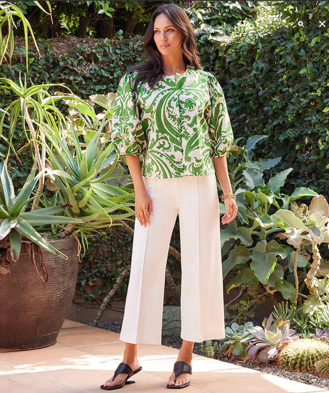 Karen Kane L09023 Pintuck Pant-Off White