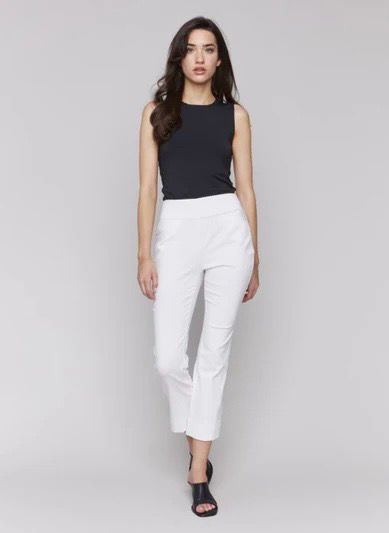 Charlie B C5259T/560A PullOn Stretch Crop Cuff-Whi
