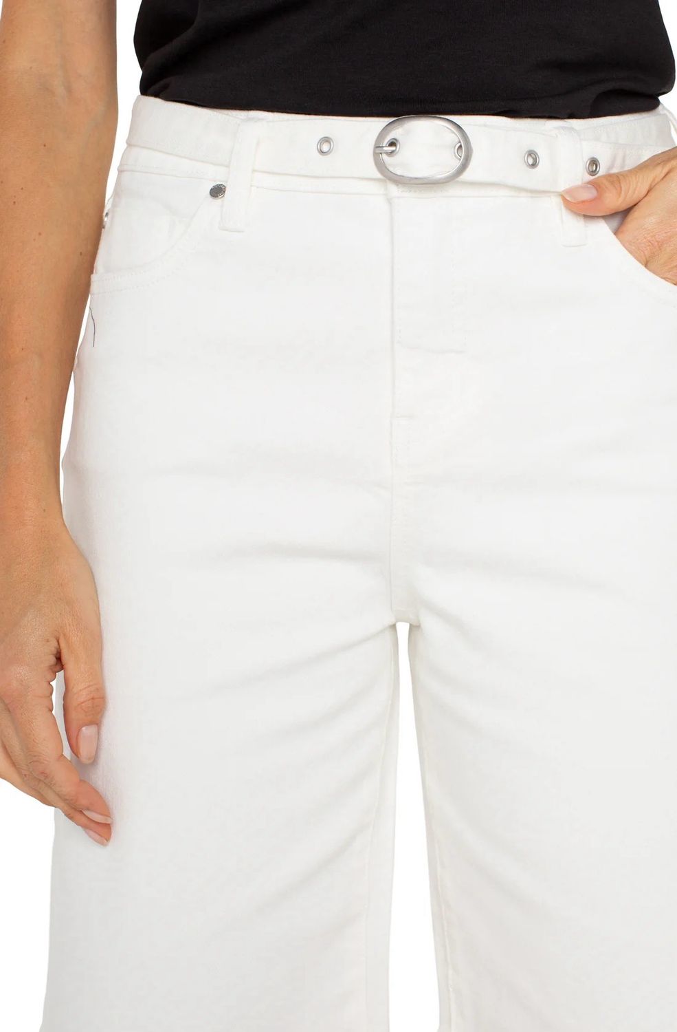 Liverpool LM7A84Q31 Yacht Pant W/Belt-BoneWhite
