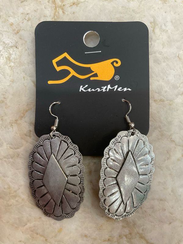 Kurtmen  33611-E Silver Concho Earrings