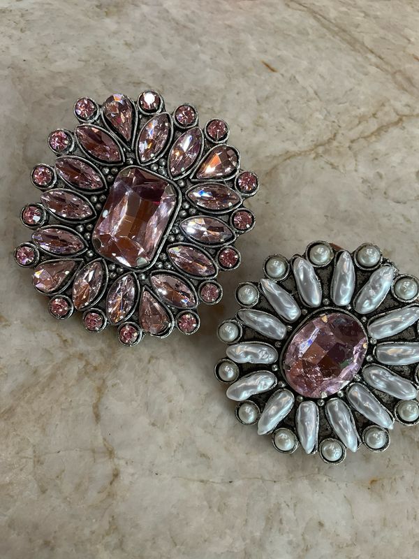 A Rare Bird Scarf Slides W/Crystals 