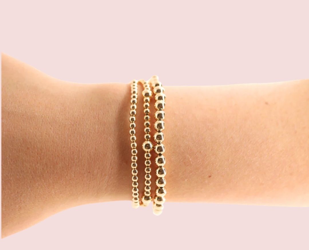 Beaded Blondes Gold Beaded Bracelet Standard 6.75
