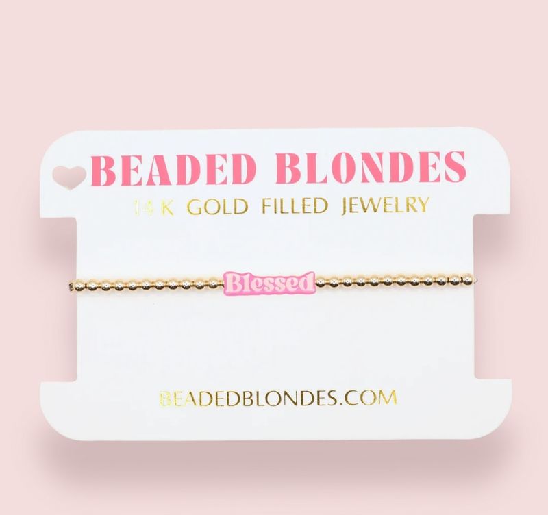 Beaded Blondes Blessed BB Bracelet-Standard 6.75 inch