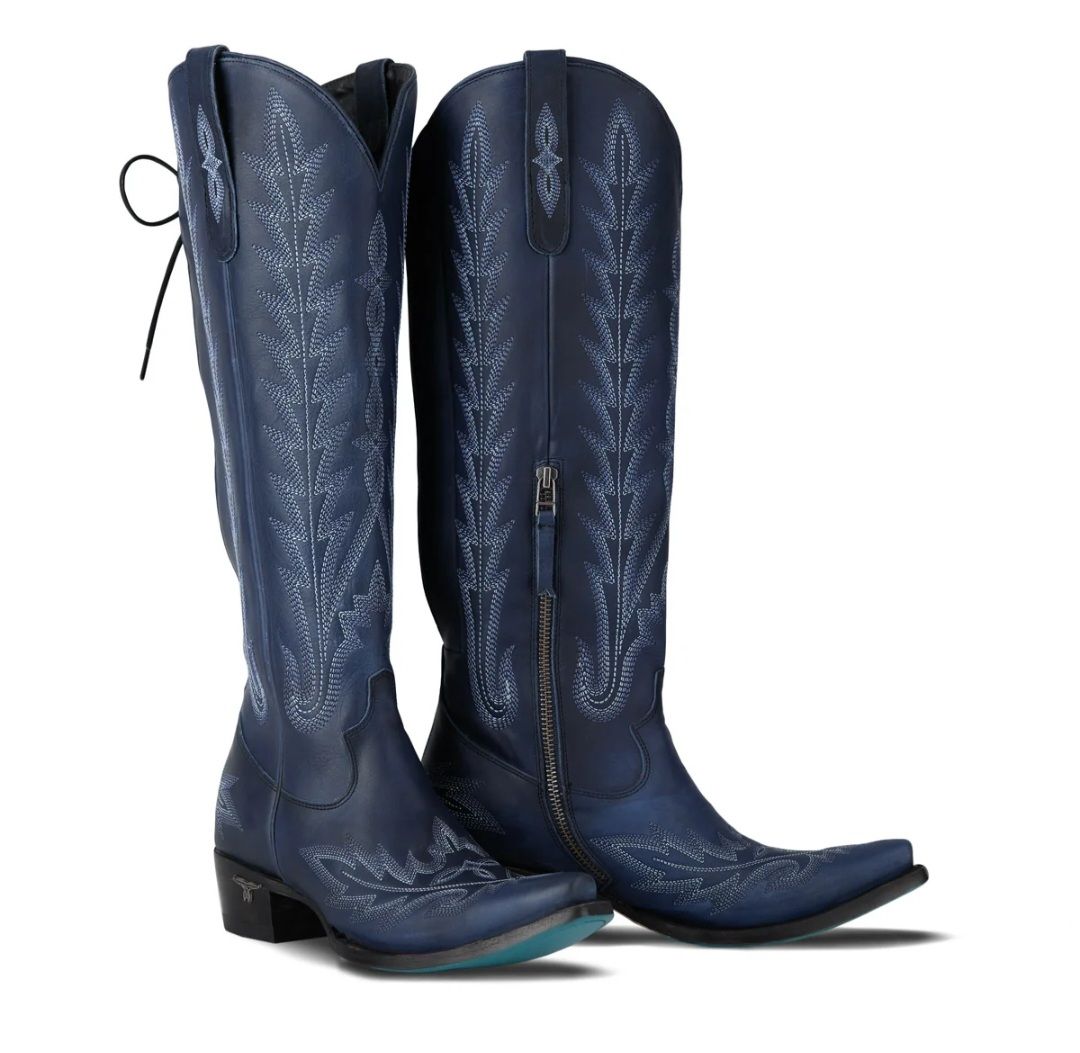 Lane Boots Lexington Knee High Corset-MidnightNavy