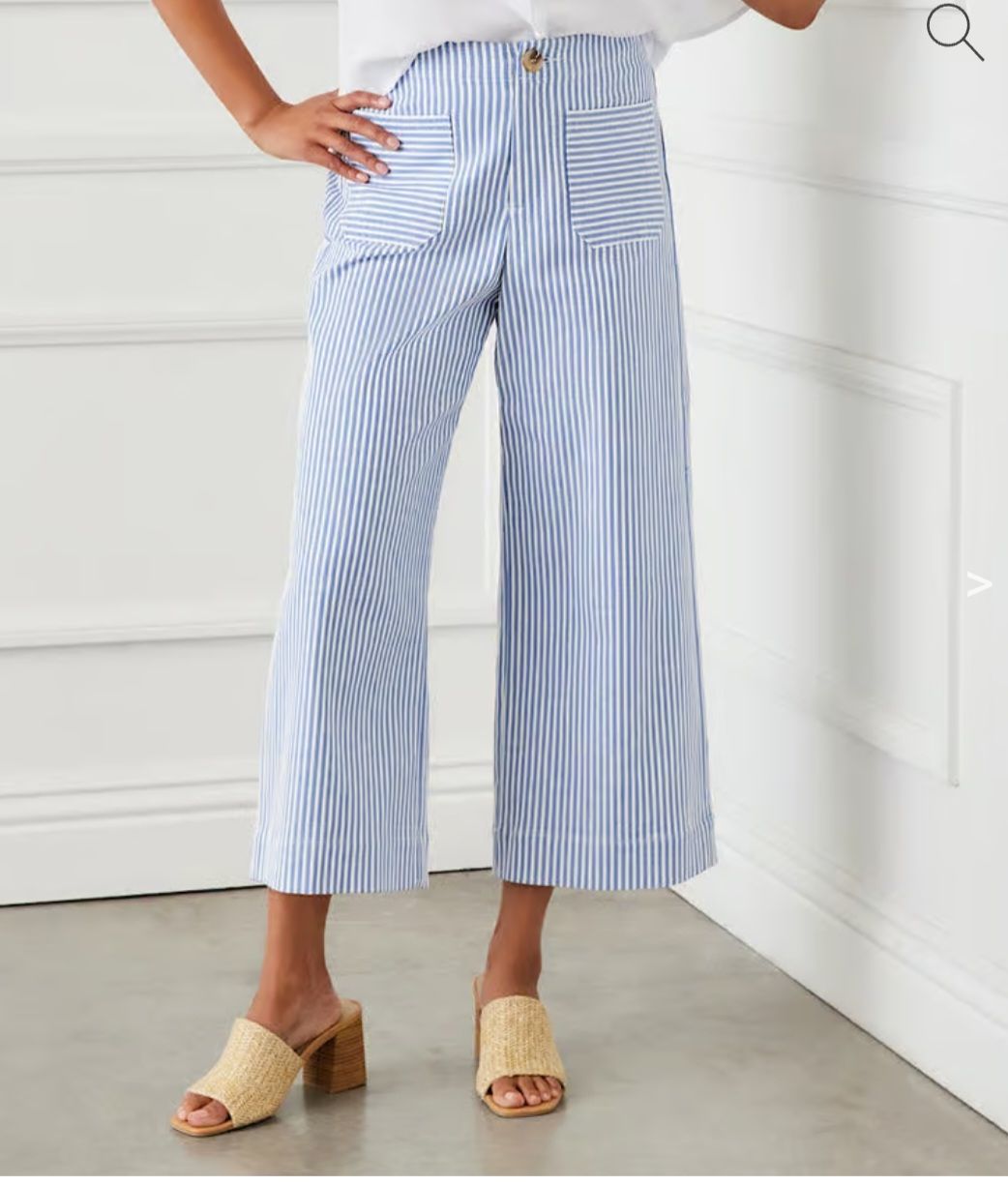 Karen Kane 1L27500 Cropped Pant-Stripe