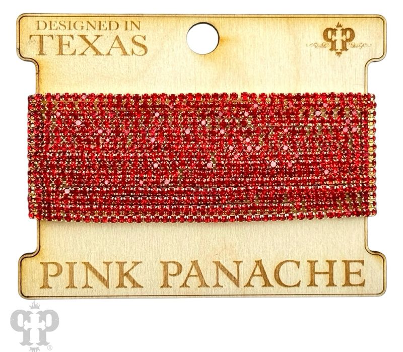 Pink Panache B100GRD11 Rhinestone Bracelet Set-Red strands
