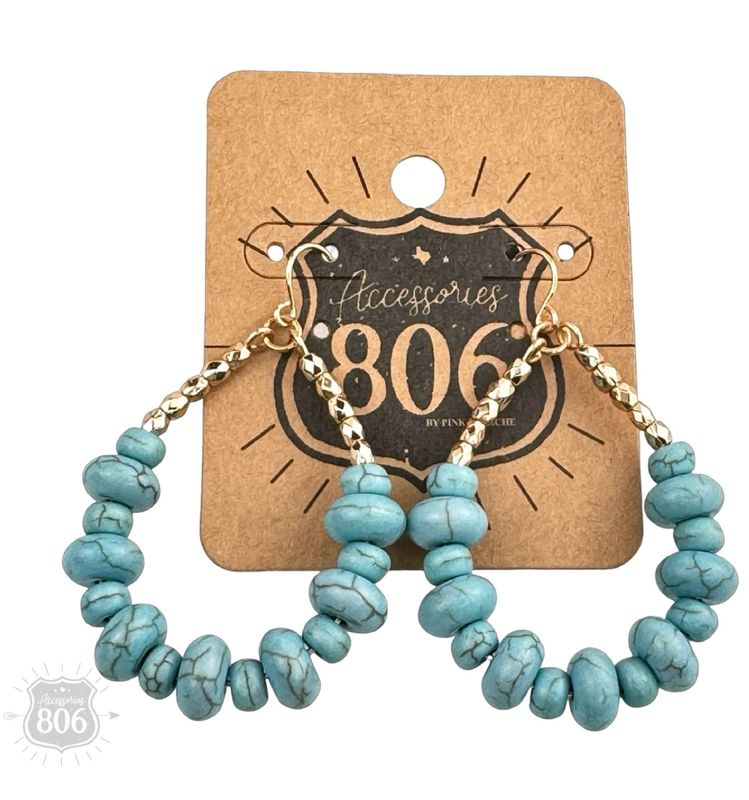 Pink Panache 806-E516GT06 Turquoise Tear Drop Earring