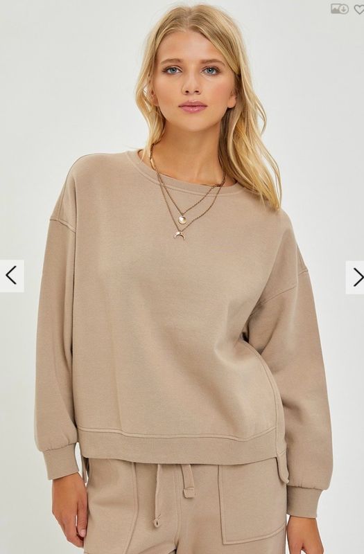 Risen RDL7035 Oversized Step Hem Shirt-Sand