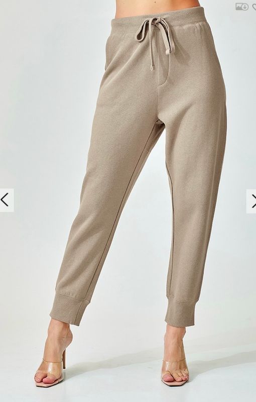 Risen RDLP7013 Soft Knit Jogger Pants-Sand