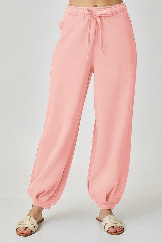 Risen RDLP7002 Slouchy Jogger Lounge Pants-Blush