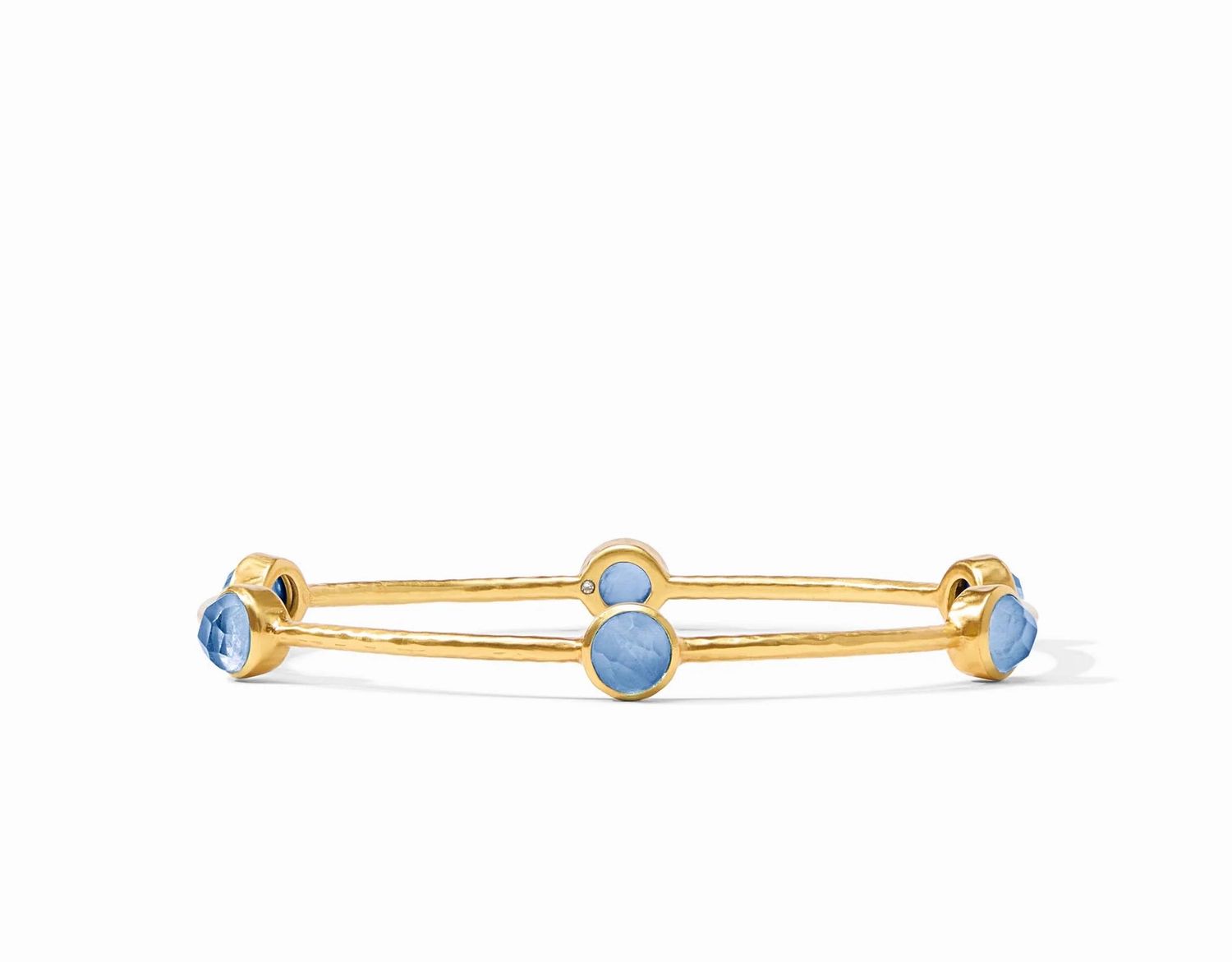 Julie Vos BG047GICA-L Milano Luxe Bangle-Iridescent Chalcedony Blue-L
