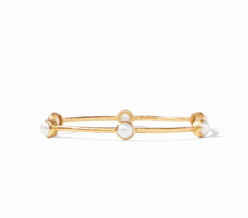 Julie Vos BG047GPL-M Milano Luxe Bangle-Pearl M