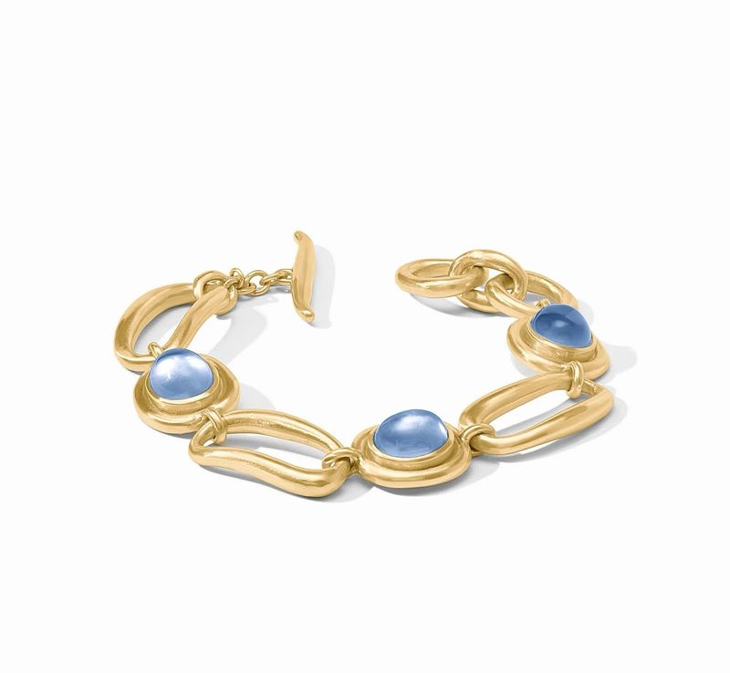Julie Vos BL240GICA00 Wave Stone Bracelet-Iridescent Chalcedony Blue O/S
