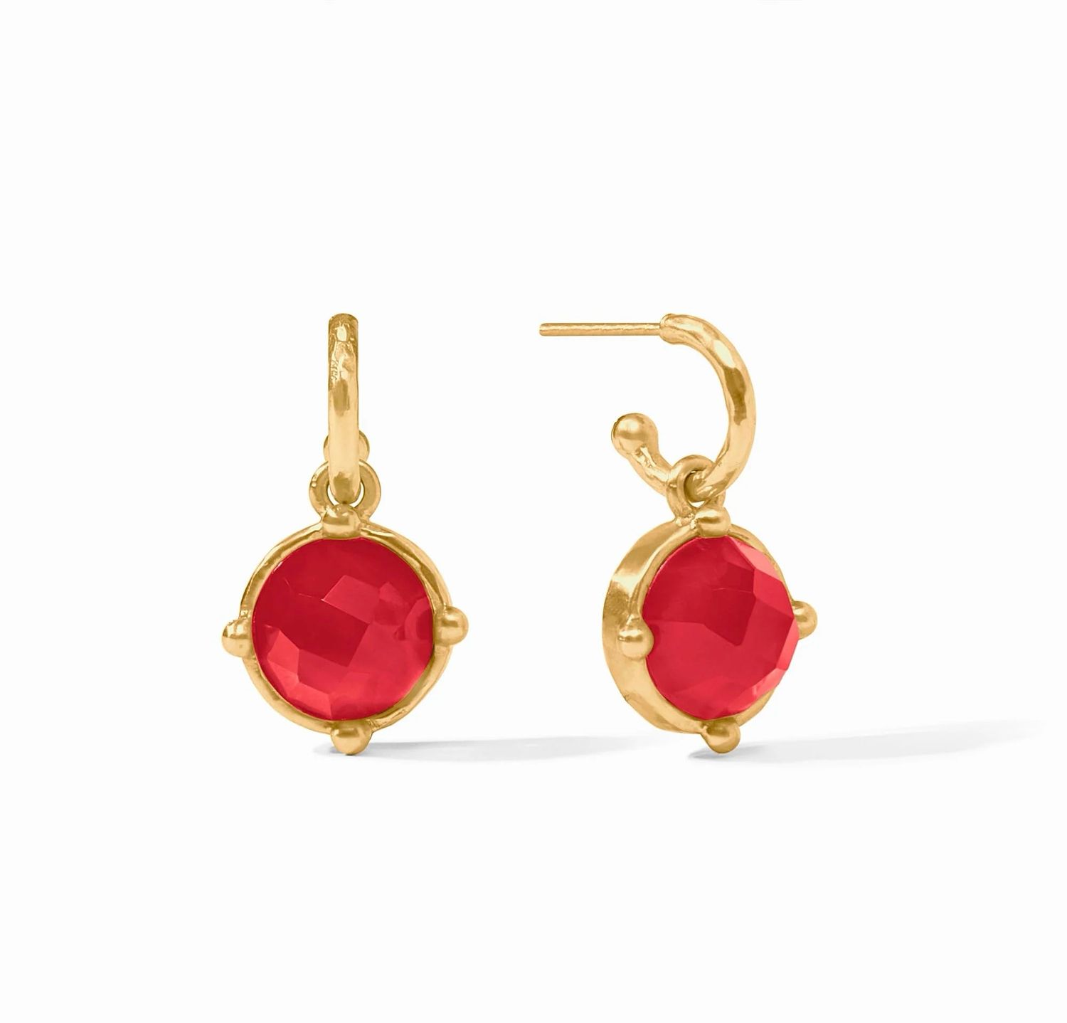 Julie Vos ER913GIST00 Honeybee Hoop&amp;Charm Earring-Iridescent Strawberry