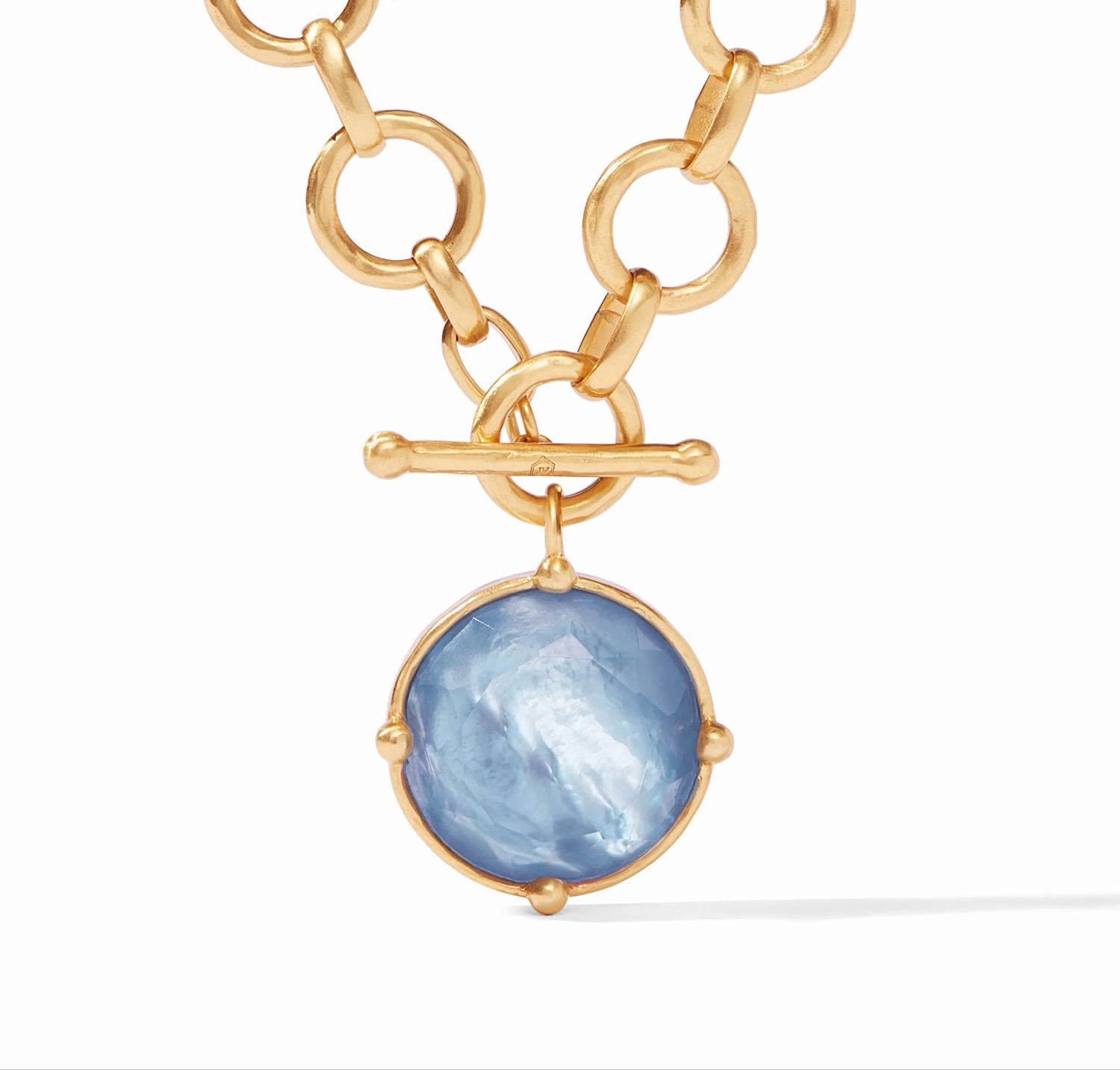 Julie Vos N327GICA00 Honeybee Statement Necklace-Iridescent Chalcedony Blue-O/S