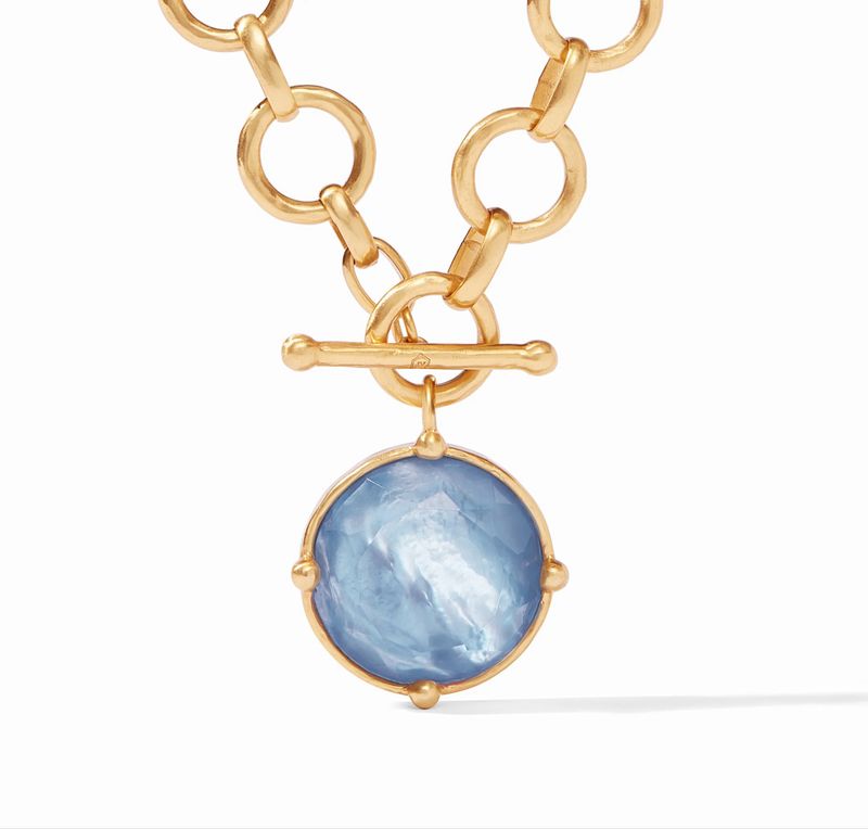 Julie Vos N327GICA00 Honeybee Statement Necklace-Iridescent Chalcedony Blue-O/S