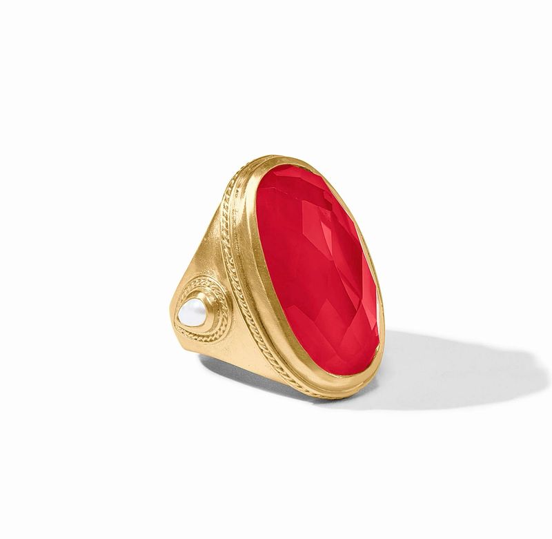 Julie Vos R169GIST-8 Cannes Statement Ring-Iridescent Strawberry-8