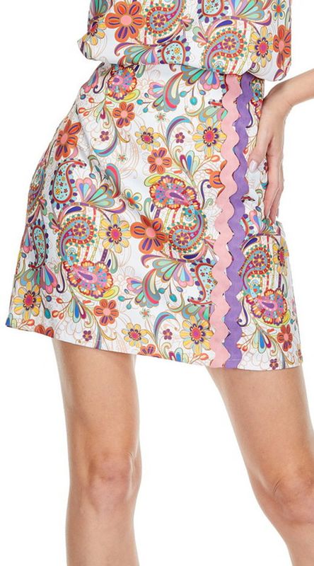 Jade 72D5091 RicRac Trim Skort-Kaleidoscope