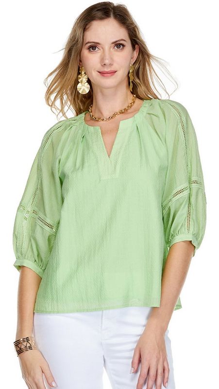 Jade 72D9944 Trimmed Peasant Top-Mint
