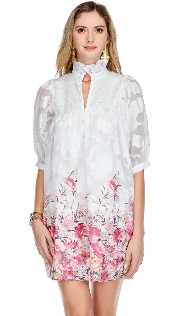 Jade 72D9798 High Neck Puff Slv. Dress-Sum Blooms