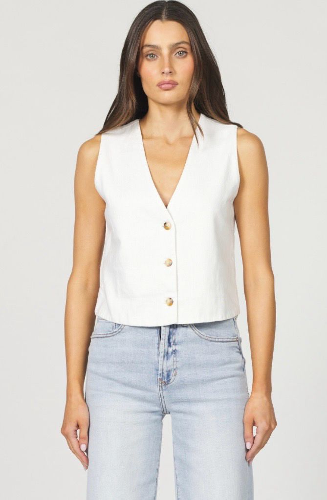 Dear John DJK3178L1WHT Gilet Vest-White