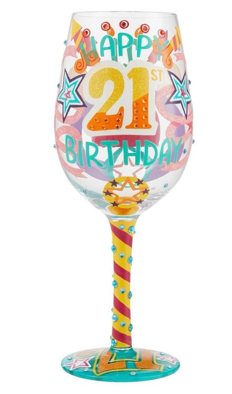 Lolita Happy 21st Birthday Wine Glass
