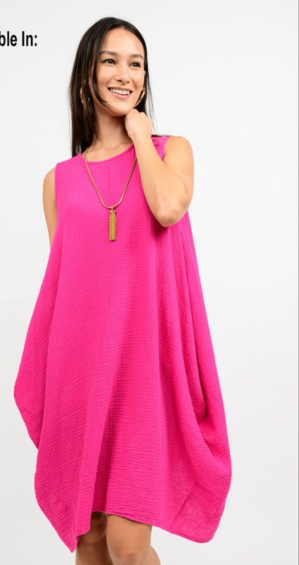 Uncle Frank 75669 Shift &amp; Flow Sundress-Hot Pink