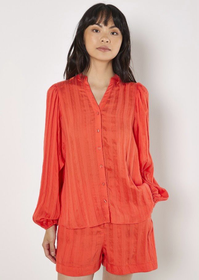 Apricot 949683 GrandadCollar SelfStripe Cuff Shirt