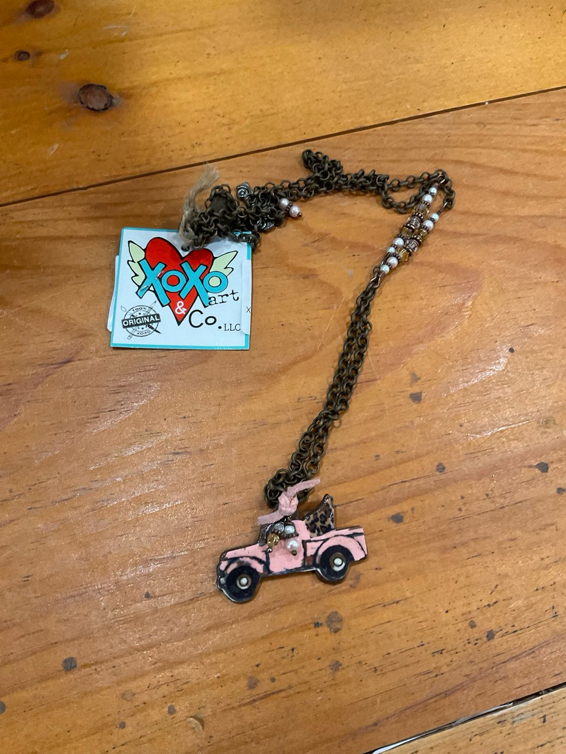 XOXO 6-023 Pink Truck Necklace