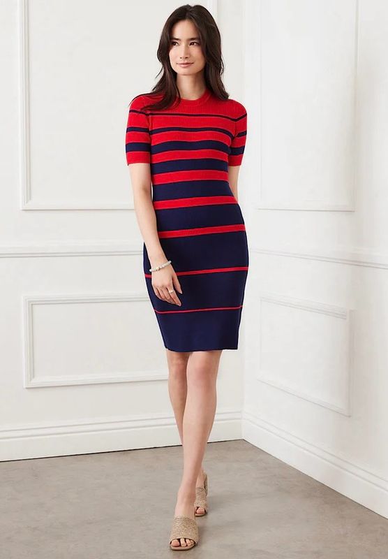 Karen Kane 2L89100 Ribbed Sweater Dress 
