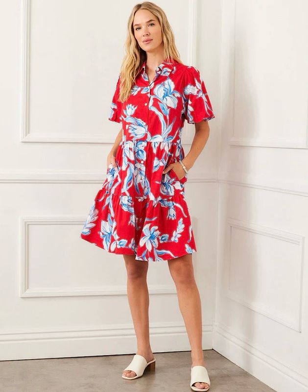 Karen Kane 2L22400  Tiered Shirtdress 