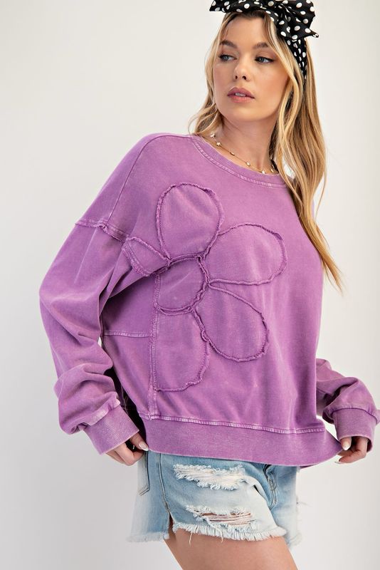 Easel E770787 LS Flower Patch Sweatshirt 