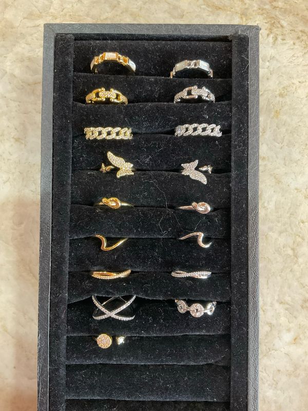 Maya J Adjustable Rings gold&amp;silver