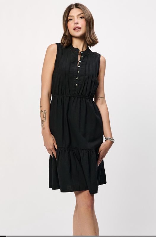 Another Love VCDR9259BLK Prisha SLVLS Dress-Black