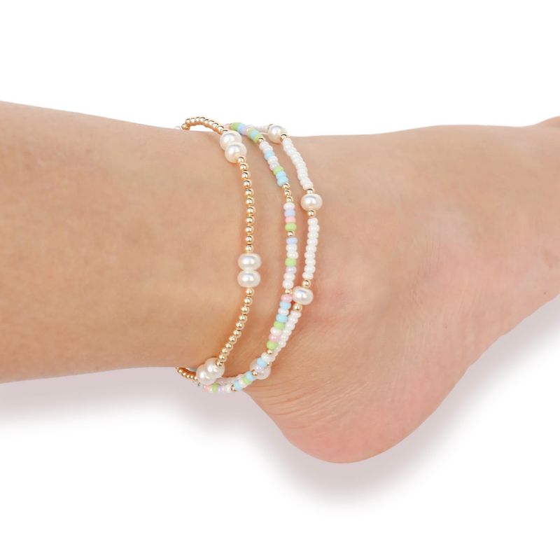 Beaded Blondes Anklets-Standard 9&quot;
