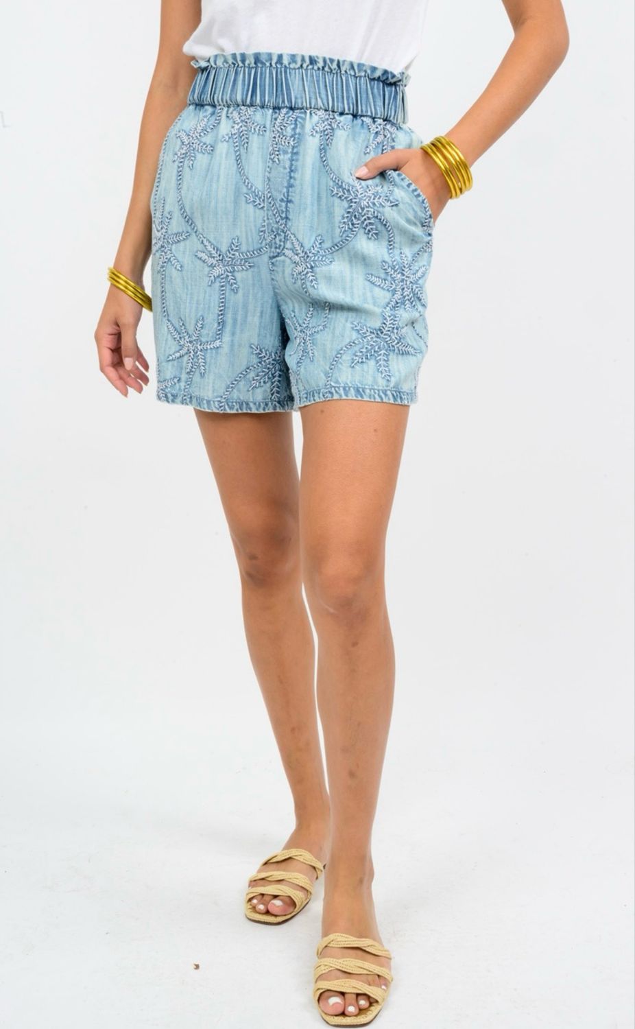 Ivy Jane 4500449 Denim Palm Short 