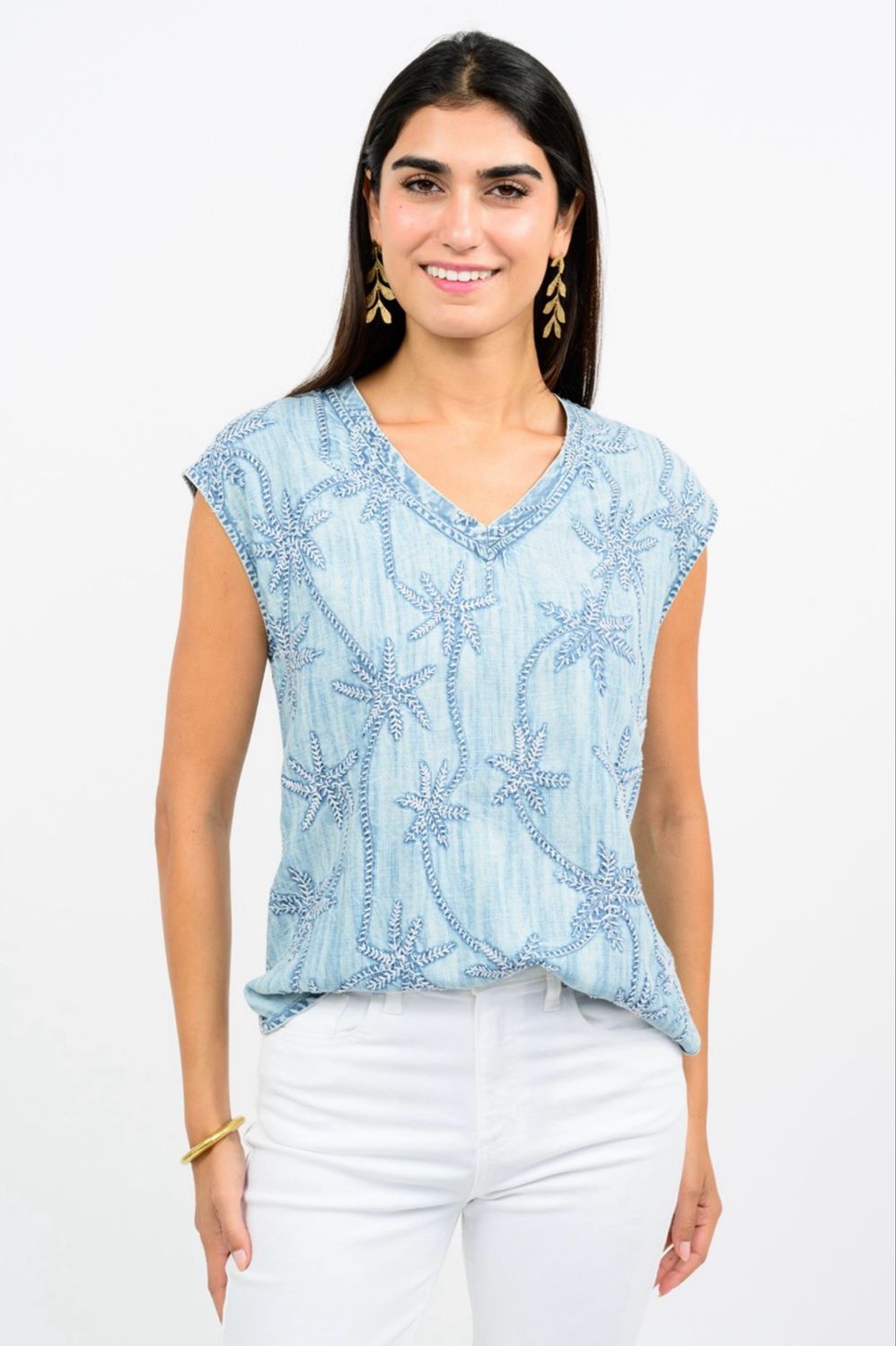 Ivy Jane 650428 Denim Palm Tee 