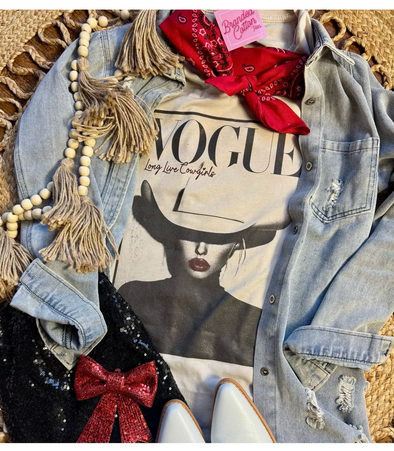 Branded Cotton Vogue Cowgirl Tee