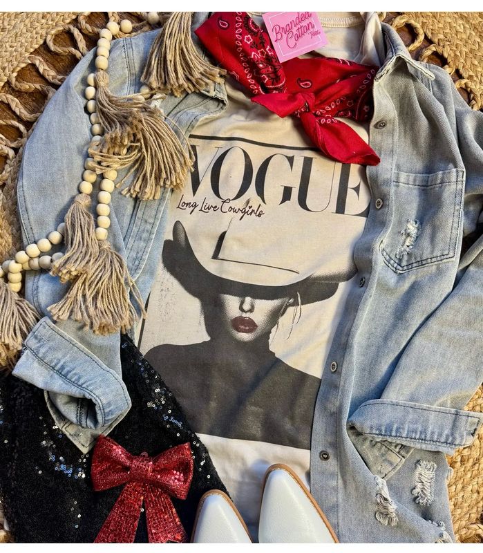 Branded Cotton Vogue Cowgirl Tee