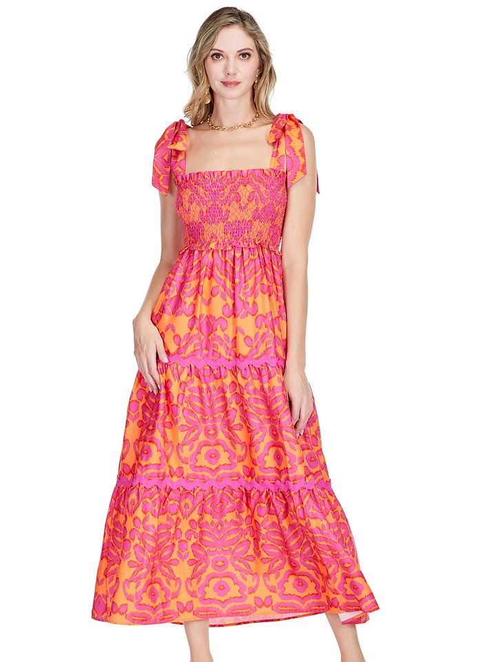 Jade 73E3882-1 Nap Dress-Honolulu Orange